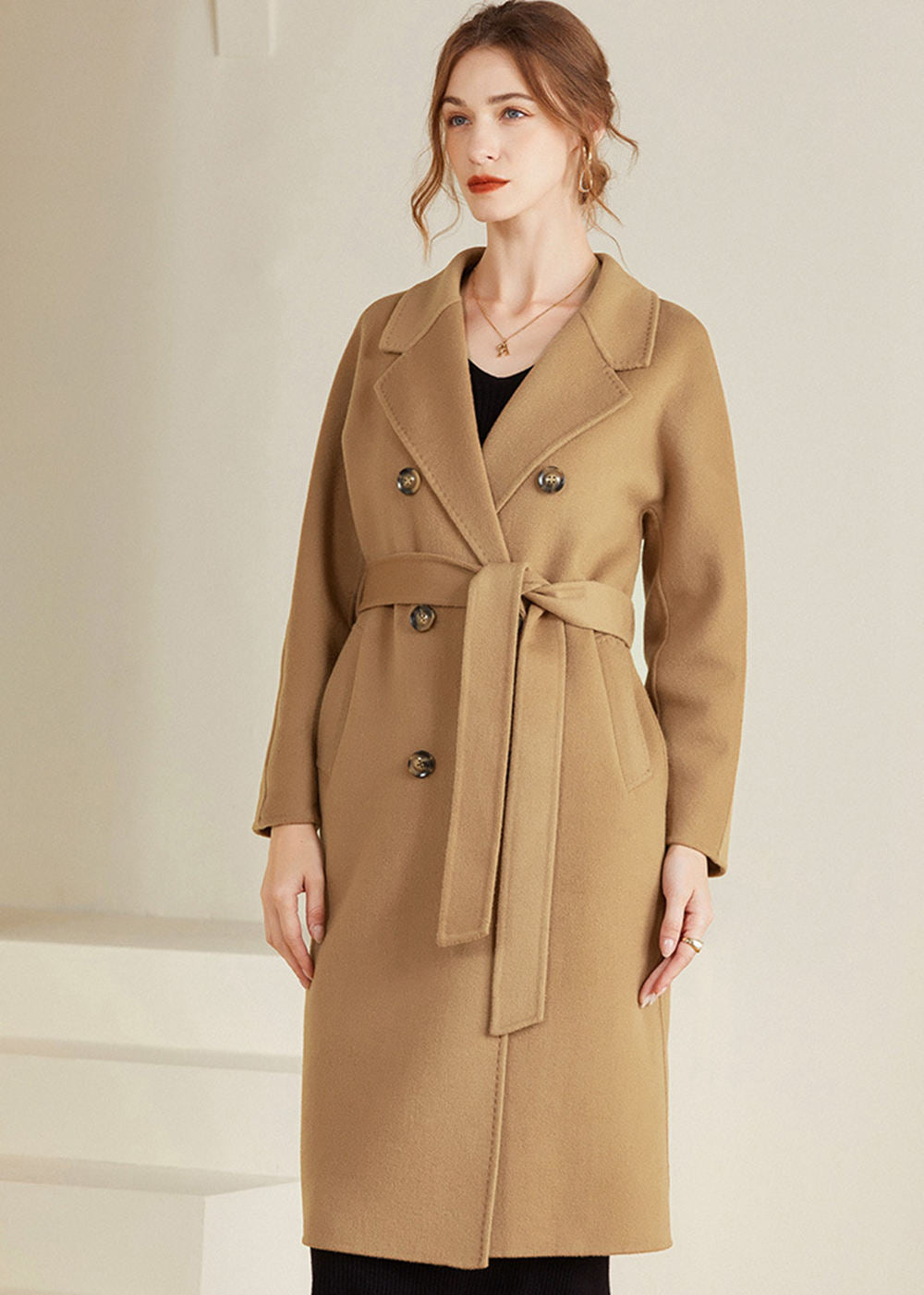 Women's Trista Double Breasted Belted Wool Coat