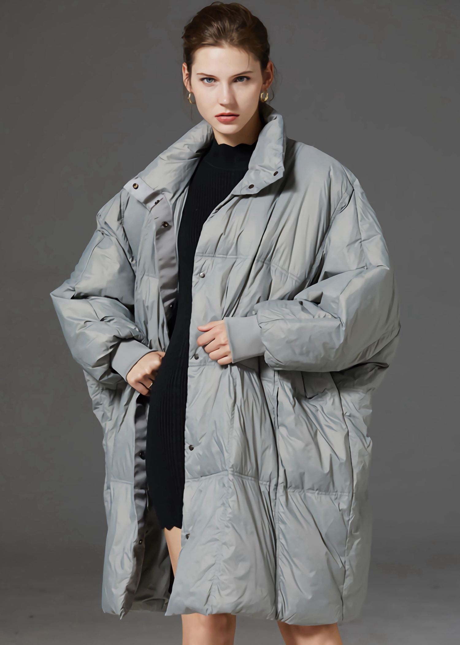 Oversize Stand Collar Down Puffer Coat – Vivian Seven