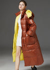 Women's Winter Vania Hooded Quilted Duck Down Puffer Longline Coat