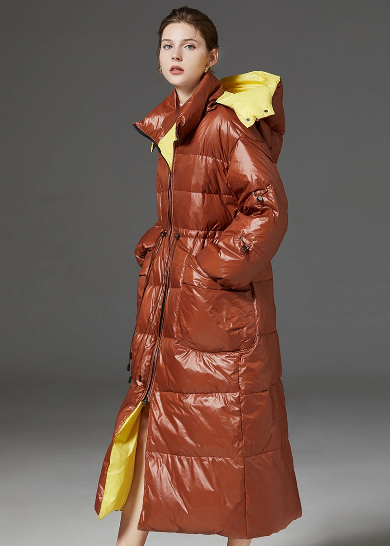 Women's Winter Vania Hooded Quilted Duck Down Puffer Longline Coat