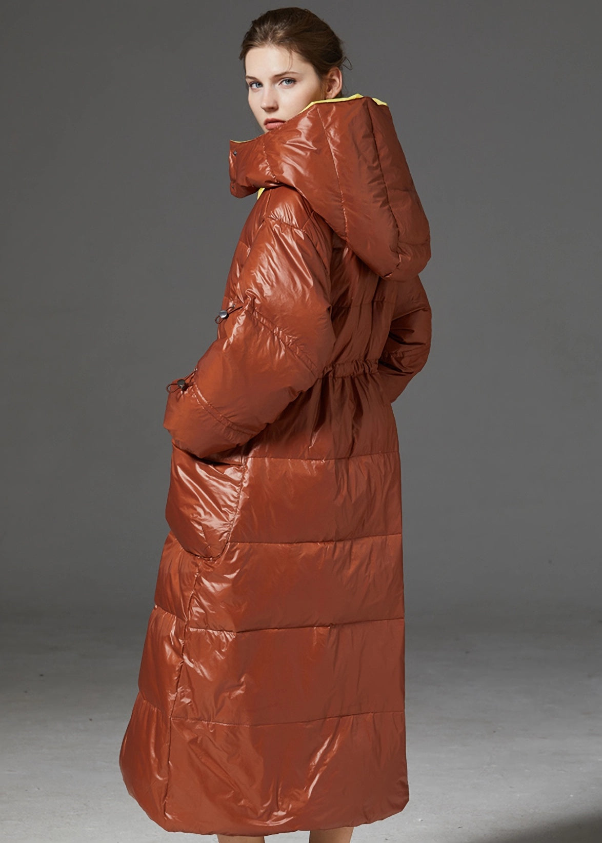 Vania Hooded Quilted Duck Down Puffer Longline Coat – Vivian Seven
