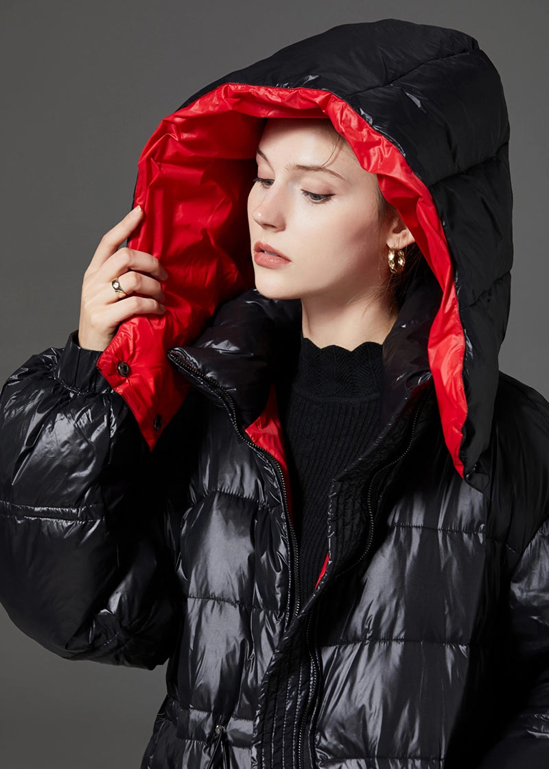 Women's Winter Vania Hooded Quilted Duck Down Puffer Longline Coat