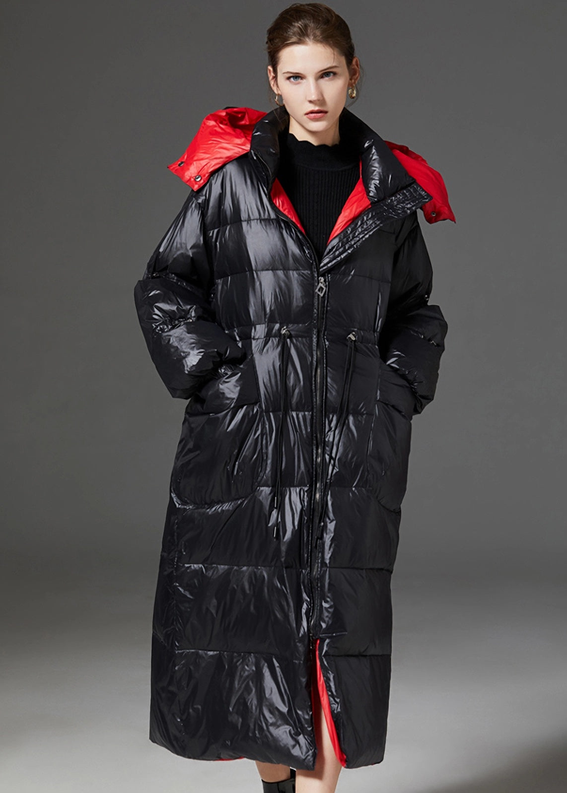 Vania Hooded Quilted Duck Down Puffer Longline Coat – Vivian Seven