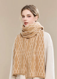 Women's Winter Rhombus Long Wool Scarf