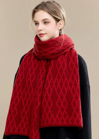 Women's Winter Rhombus Long Wool Scarf