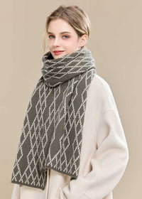 Women's Winter Rhombus Long Wool Scarf