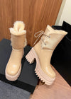 beige snow boots