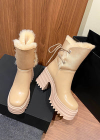 beige snow boots