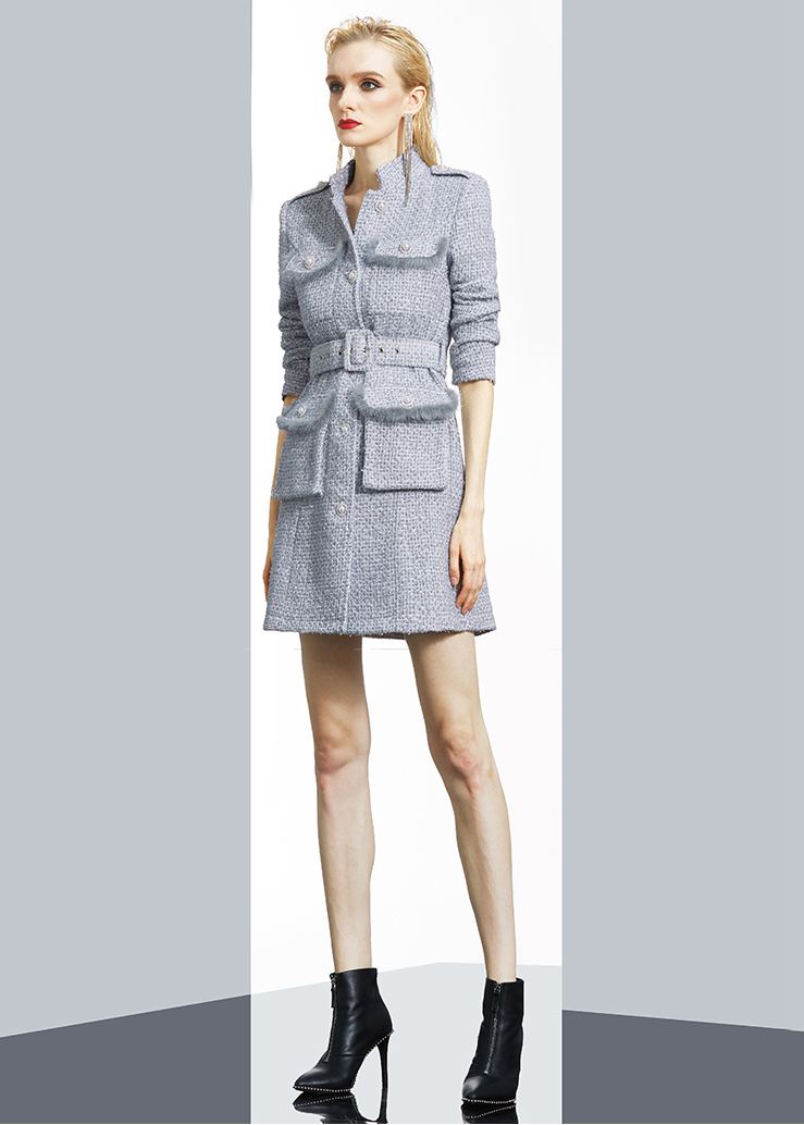 Utility Stand Collar Belted Wool Blend Coat – Vivian Seven