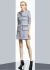 Utility Stand Collar Belted Wool Blend Coat