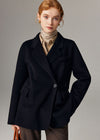 Vivian Seven Womens Front One Button Double Face Wool Blend Coat Black 