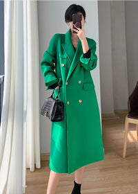 green wool coat