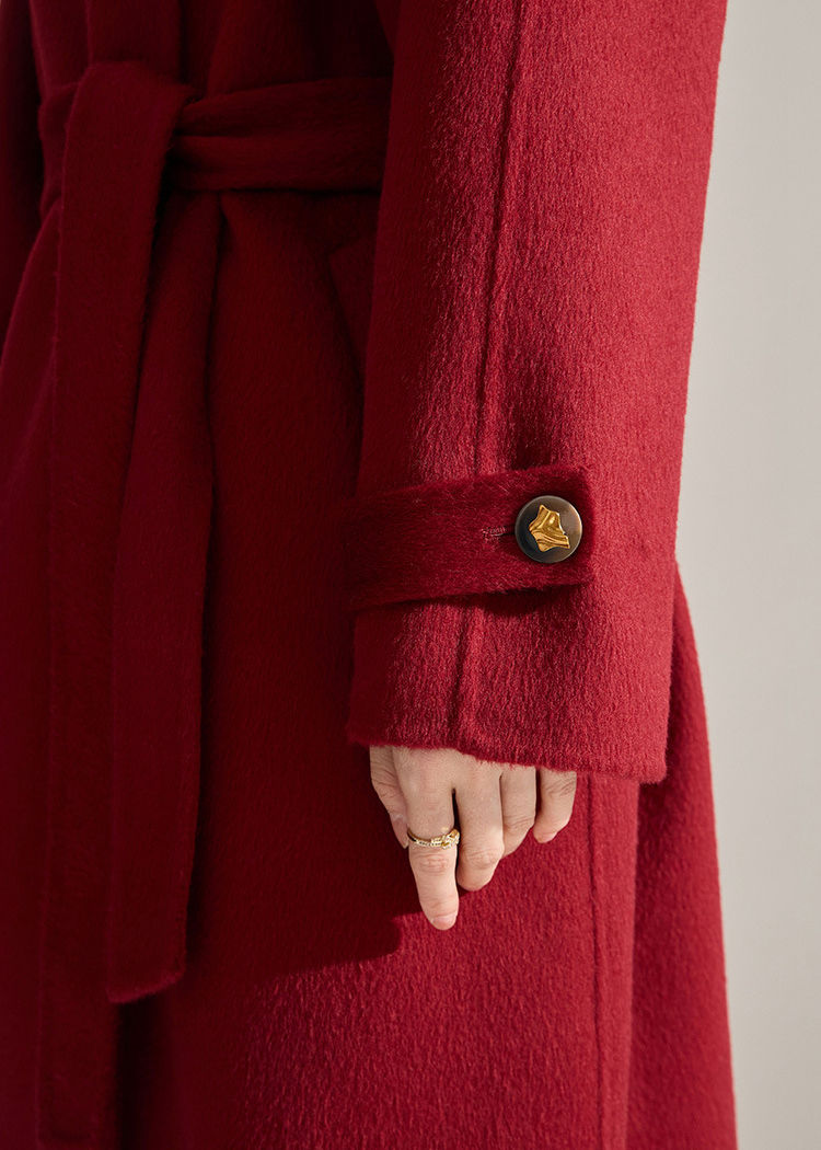 Stand Collar Belted Wrap Wool Long Coat – Vivian Seven