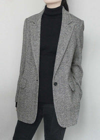 Damen-Blazer mit einem Knopf, korallenfarbener asymmetrischer Blazer-Anzug, grauer Blazer-Anzug, Business-Kleidung, sexy Bürokleidung, Frühlings-Herbst-Anzug, Mantel, Hochzeitsanzug