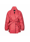 Women's Winter Flower Belted Shaw Collar Down Puffer Coat