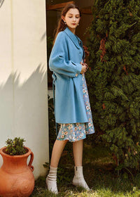 light blue wool coat