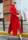 Maxi Long Wool Coat Red