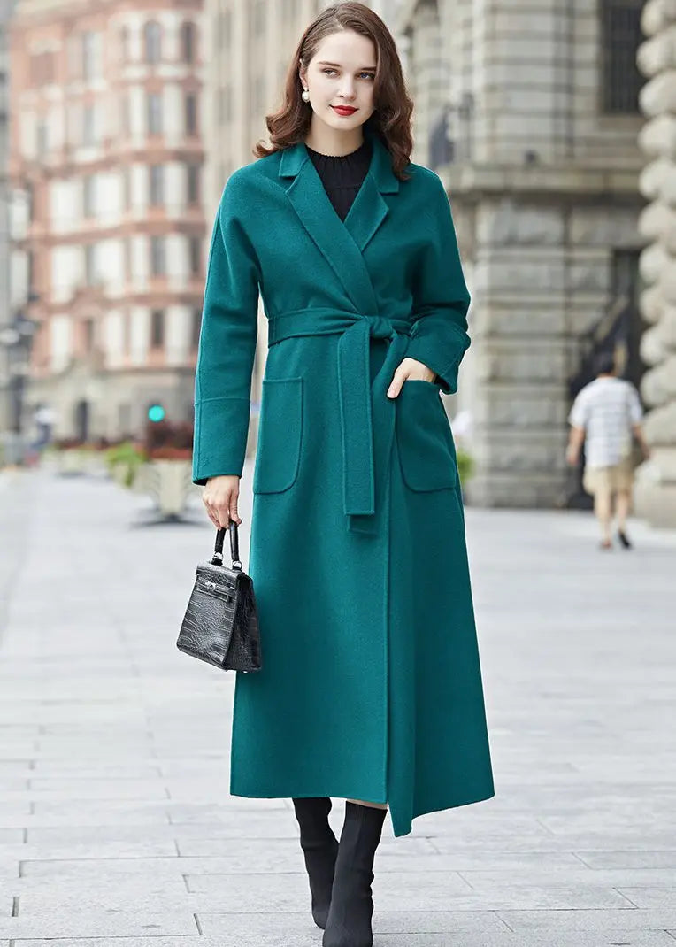 Emerald green best sale long coat