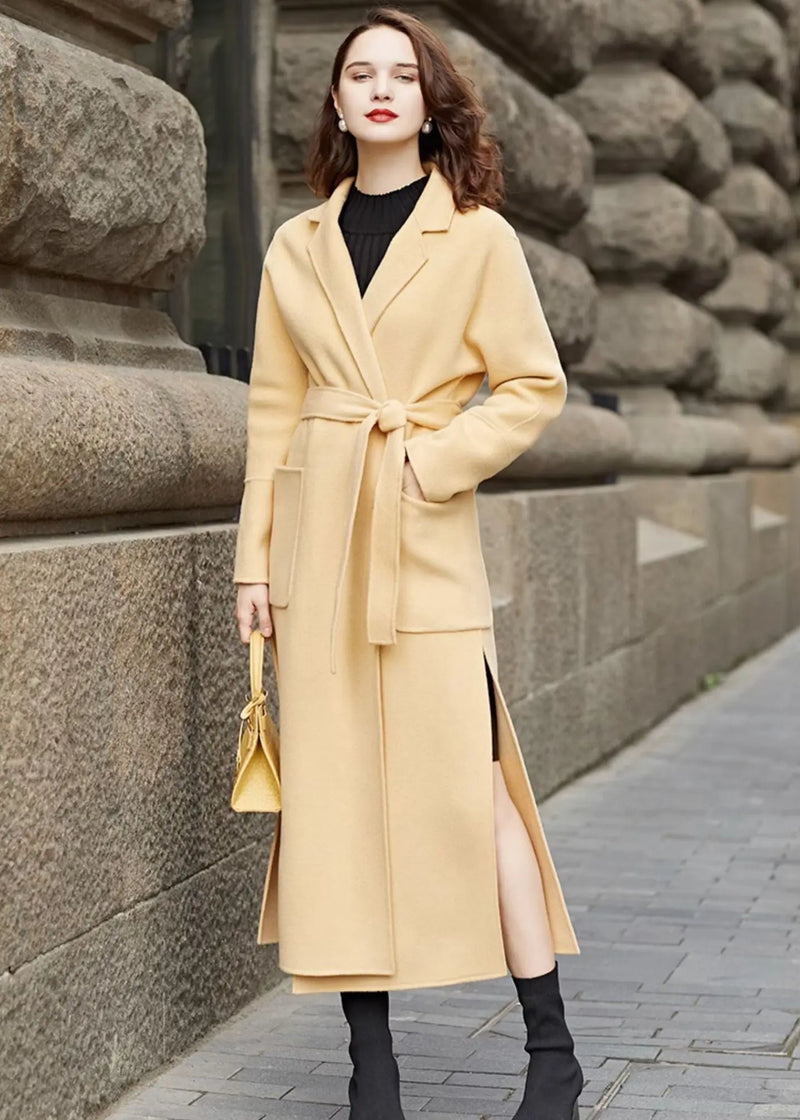 Yellow Wool Long Coat