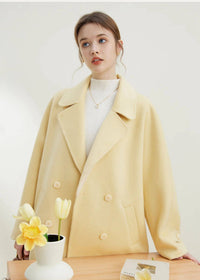 Yellow Double Face Wool Coat