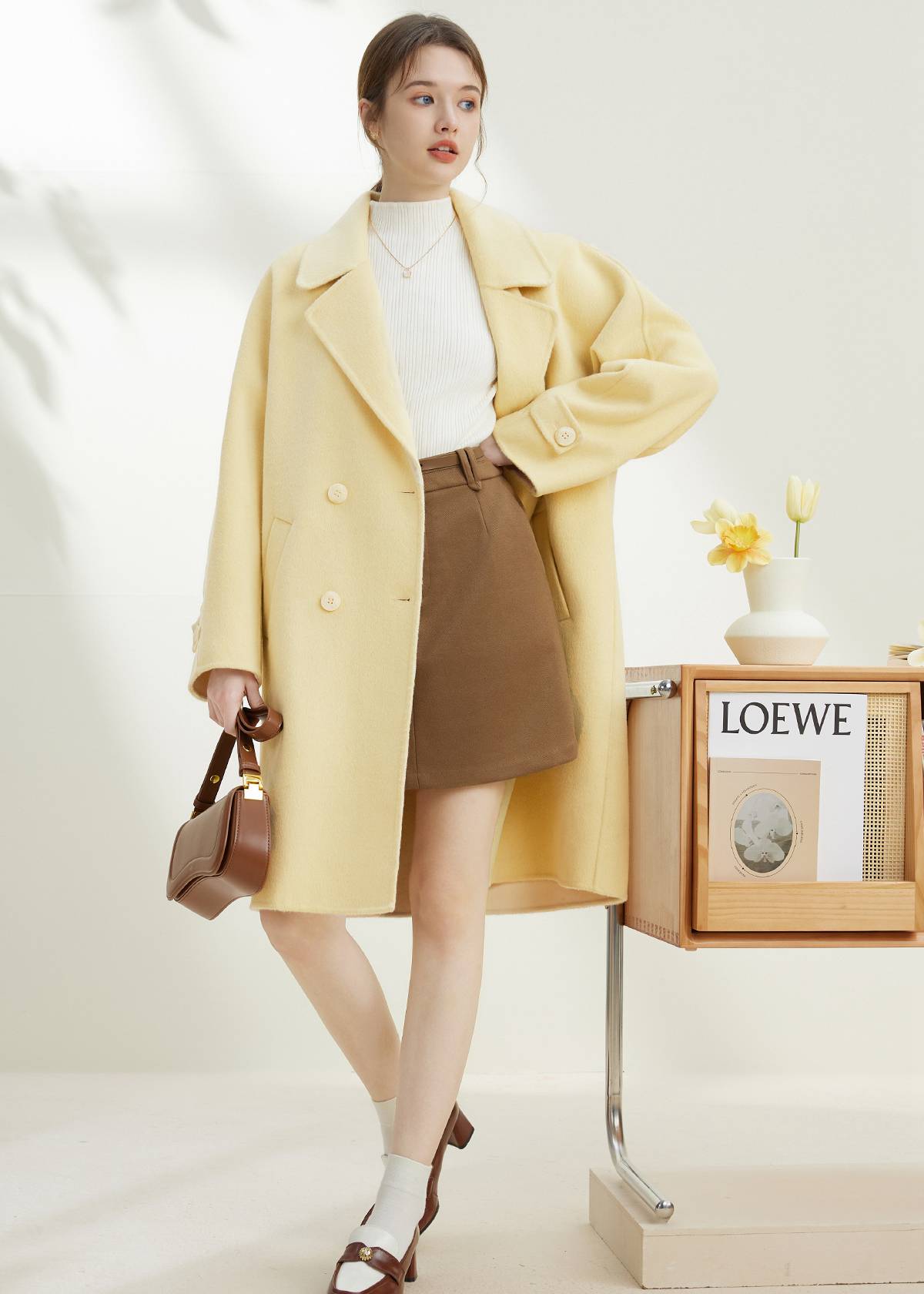 Yellow Double Face Wool Coat – Vivian Seven