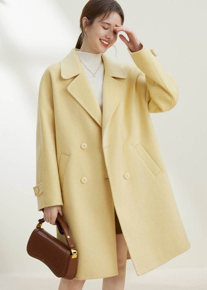 Yellow Double Face Wool Coat