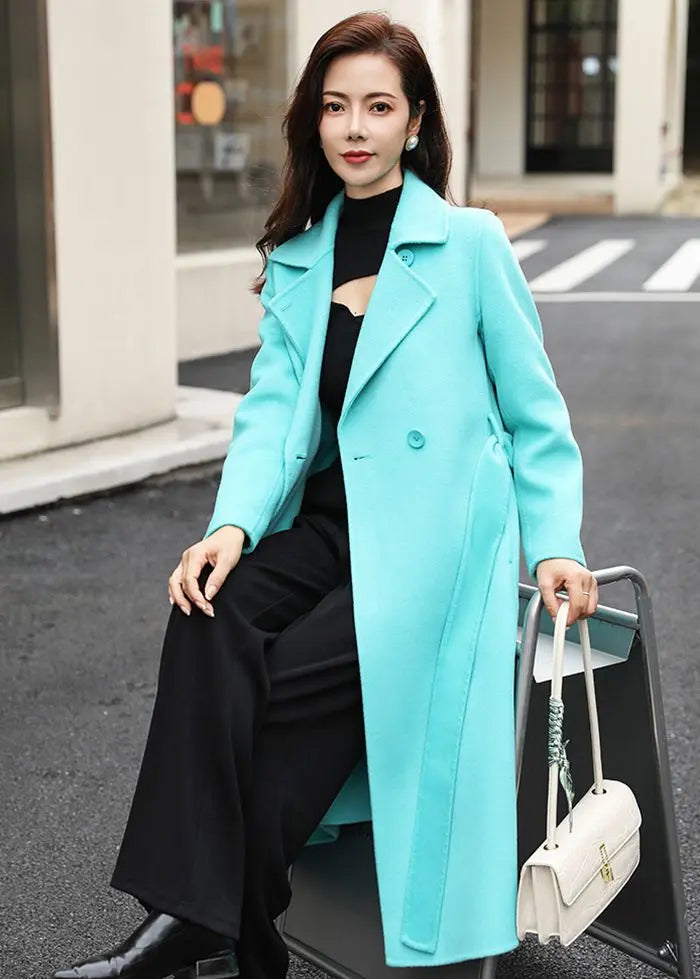 Two Button Notched Collar Double Face Wool Coat – Vivian Seven