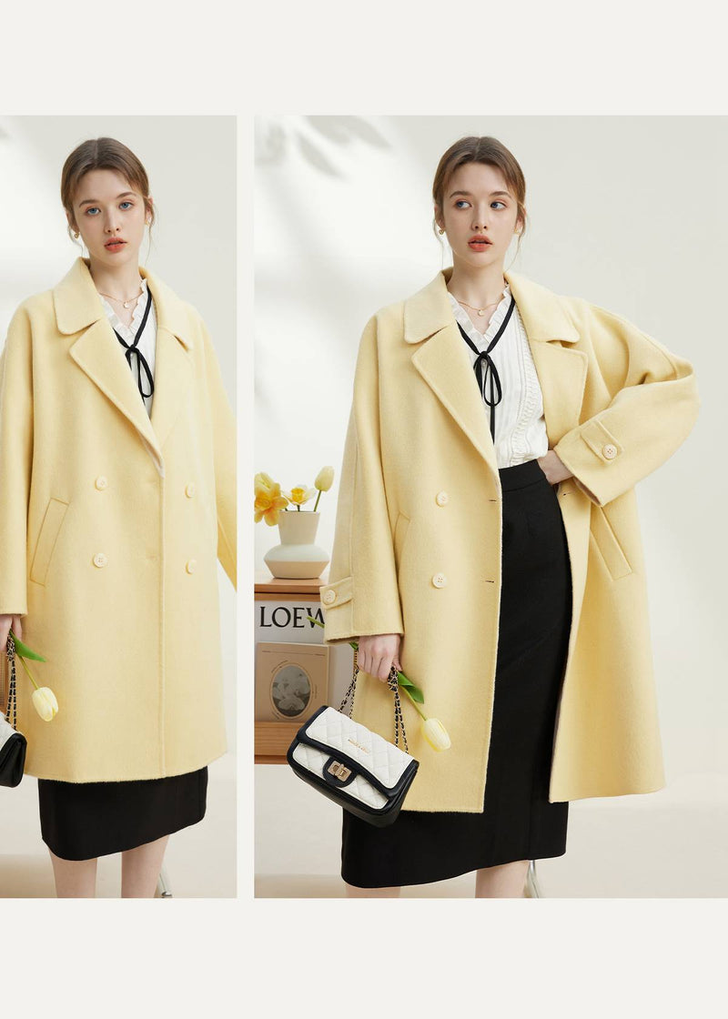 Yellow Double Face Wool Coat