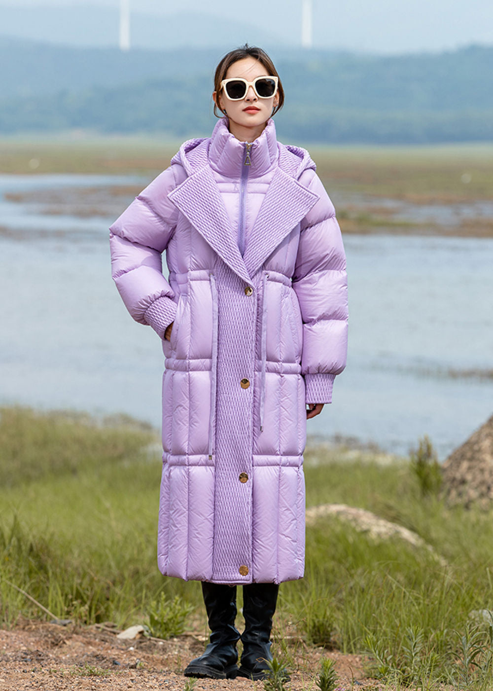 Hooded Long 800 Fill Power Thick Down Puffer Coat – Vivian Seven