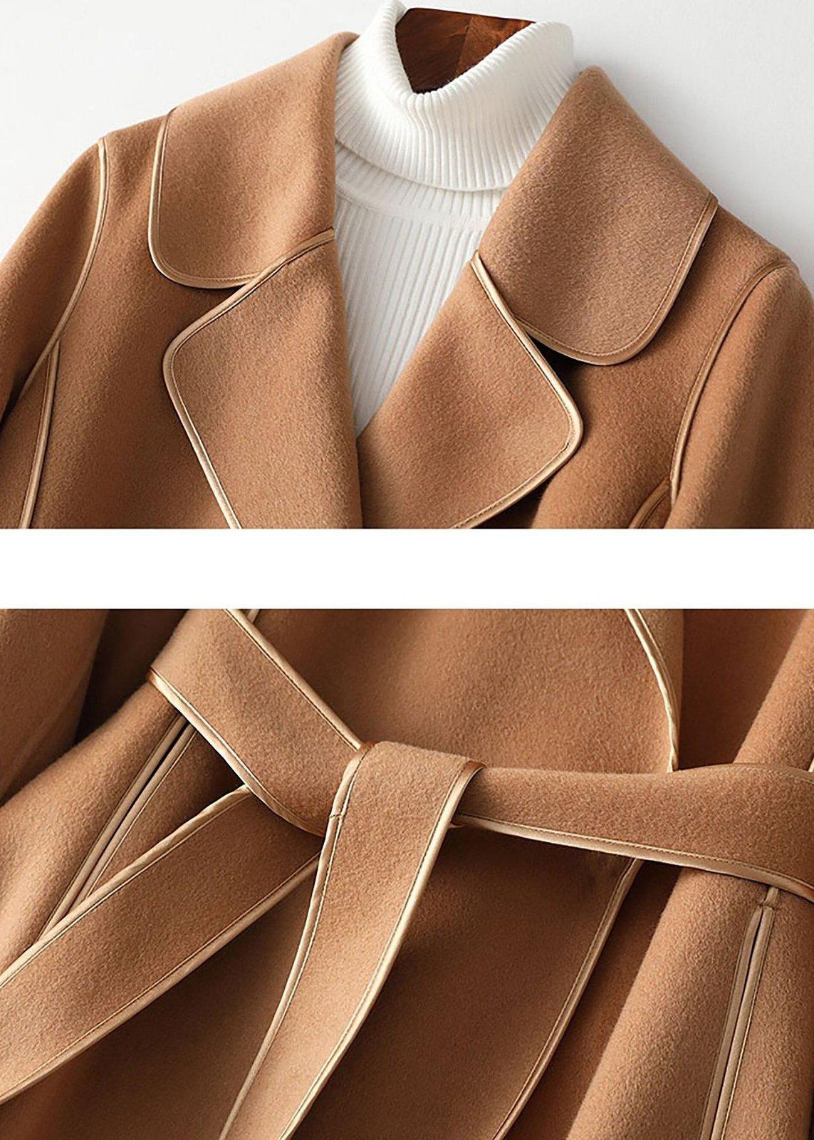 Belted Double Face Wool Coat – Vivian Seven