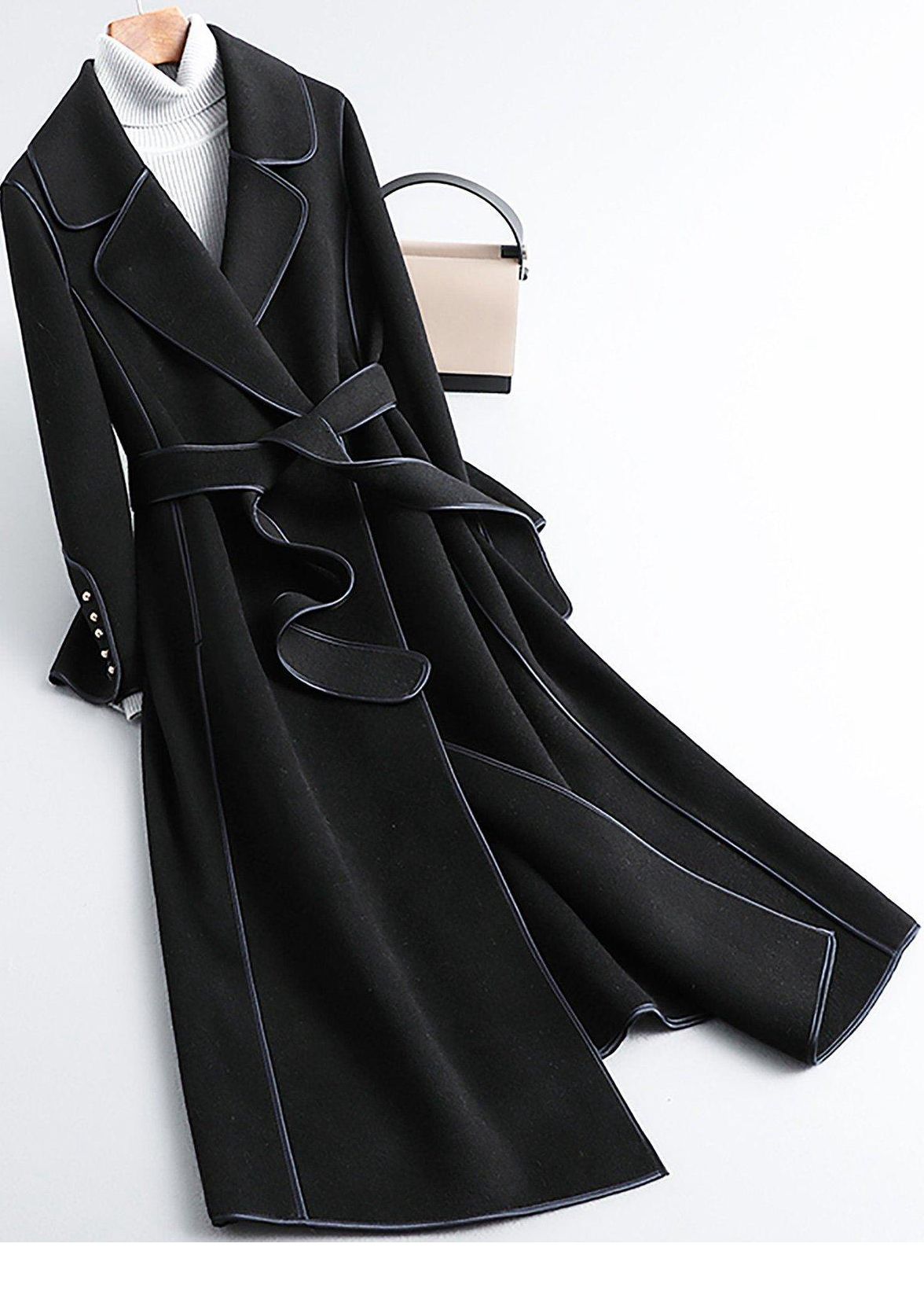 Belted Double Face Wool Coat – Vivian Seven