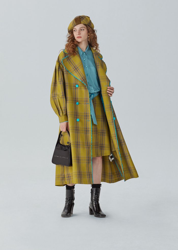 Tartan shop trench coat