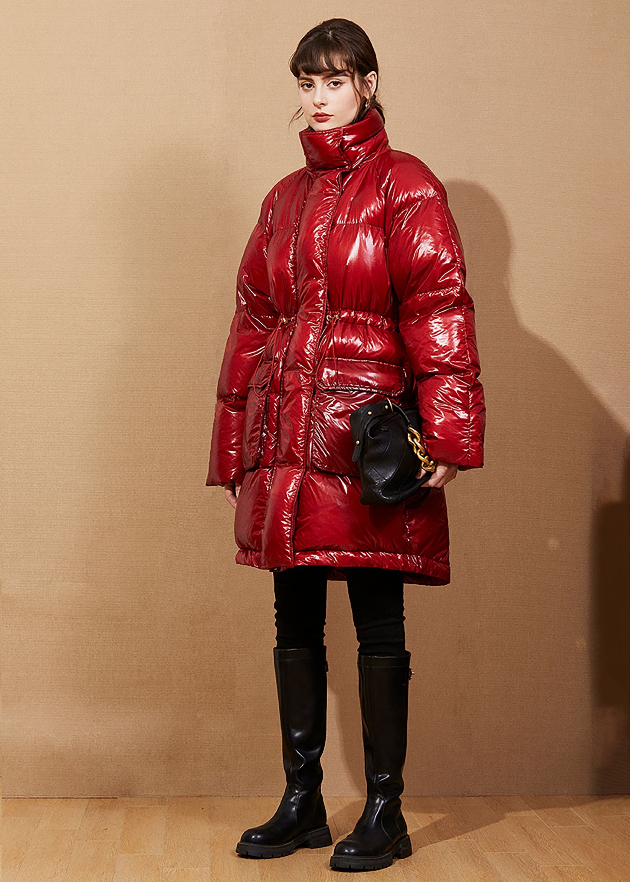 Red Down Puffy Coat Warm Winter Coat – Vivian Seven
