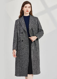 Les femmes vert Olive laine Long manteau, Double face manteau long en laine, chaud manteau d'hiver, pardessus en laine, manteau en laine à double boutonnage, Beige Long manteau en laine