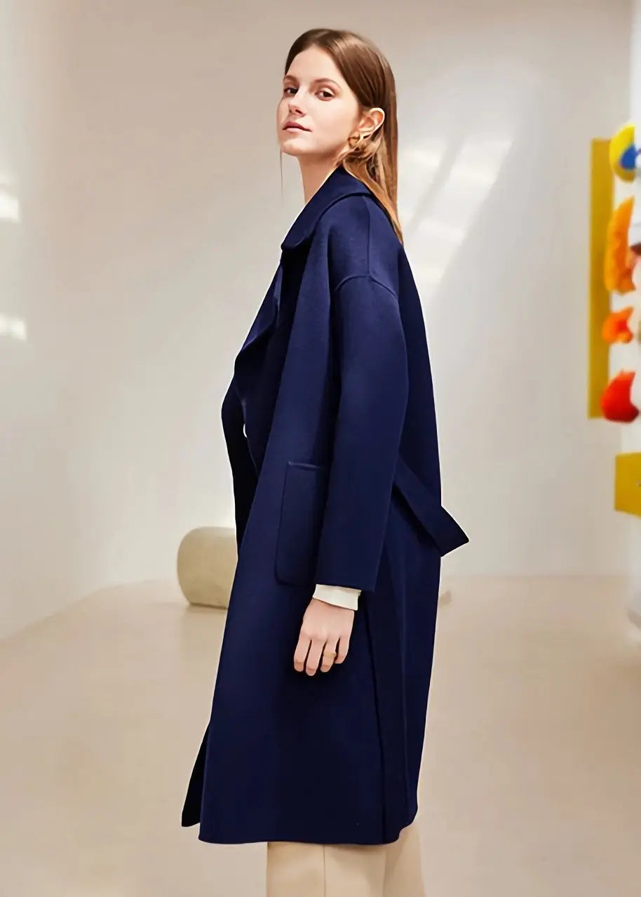 Belted Thigh Length Wool Coat – Vivian Seven