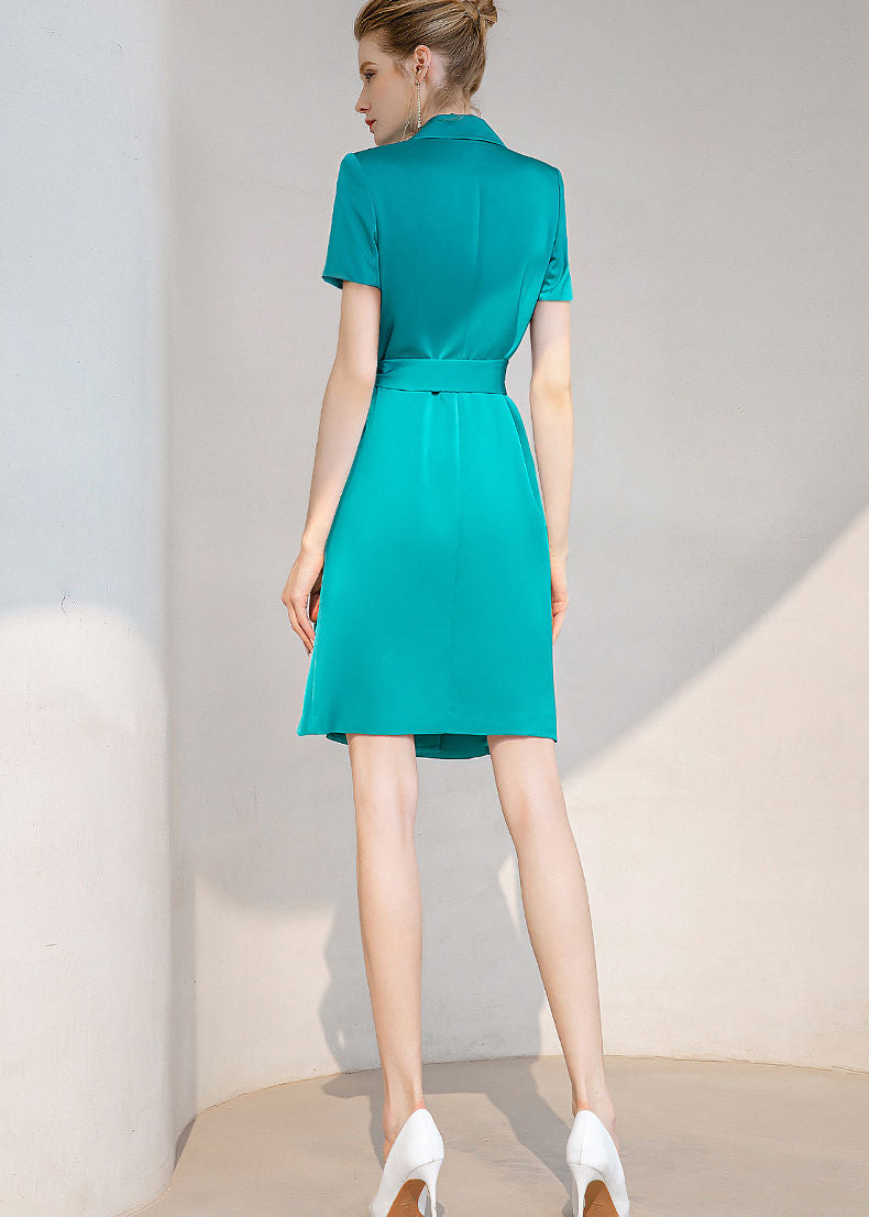 Turq Double Breasted Belted Blazer Dress Vivian Seven Turq Double Breasted Belted Blazer Dress Vivian Seven