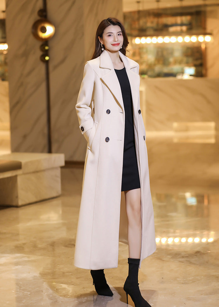 Double Breasted Wool Blend Coat | Handmade – Vivian Seven