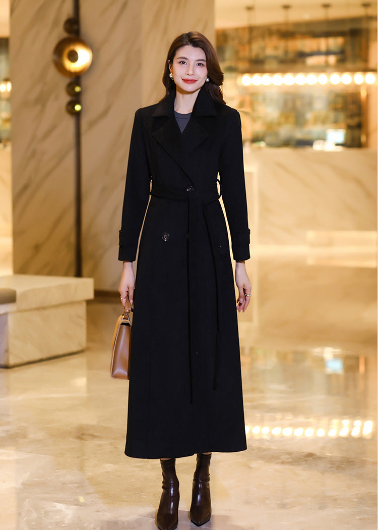 Double Breasted Wool Blend Coat | Handmade – Vivian Seven