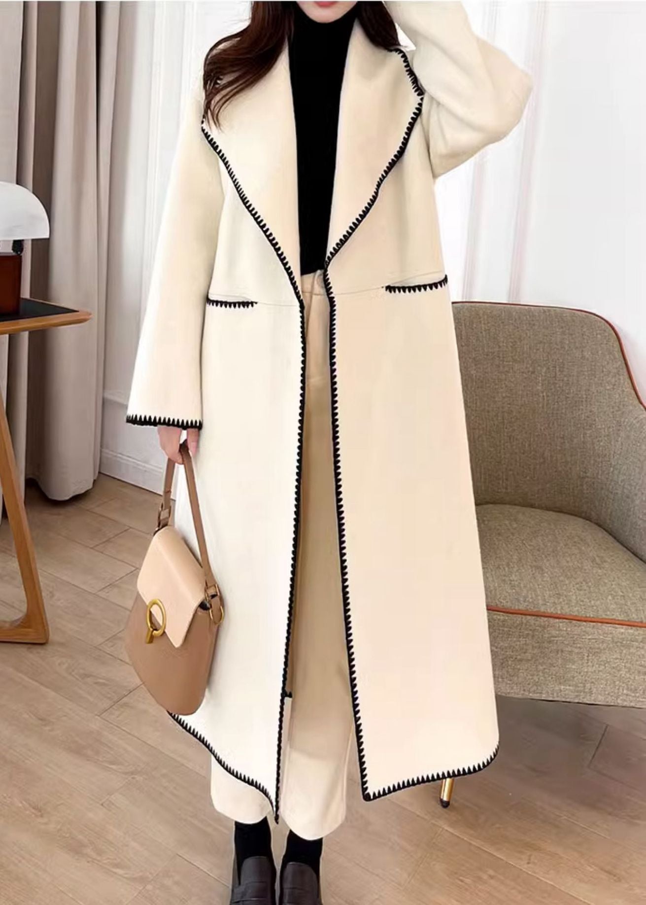 white wool coat