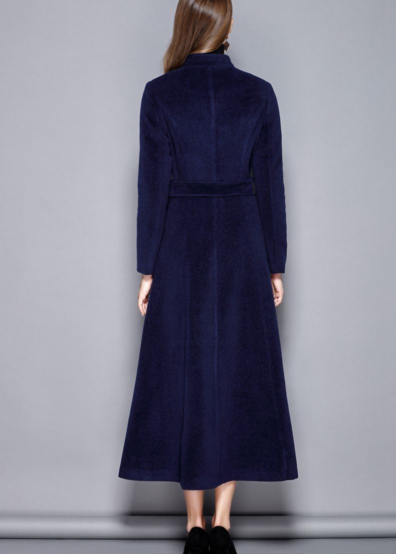 Stand Collar Fit & Flare Wool Blend Coat | Vivian Seven