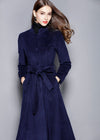 Women's Stand Collar Fit & Flare Wool Blend Coat