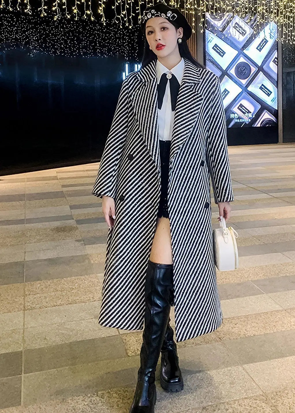 パンダ　sevendot Wool  Tailored Coat Double-breasted short coat