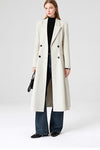 Women's Verda Wool Blend Double Breasted Fit & Flare Coat White