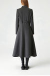 Women's Verda Wool Blend Double Breasted Fit & Flare Coat Black