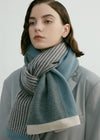 Women's Winter Striped Colorblock Wool Blend Scarf