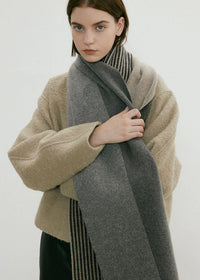 Women's Winter Striped Colorblock Wool Blend Scarf