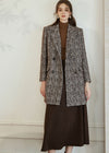 Women's Double Breasted Wool Blend Tweed Coat