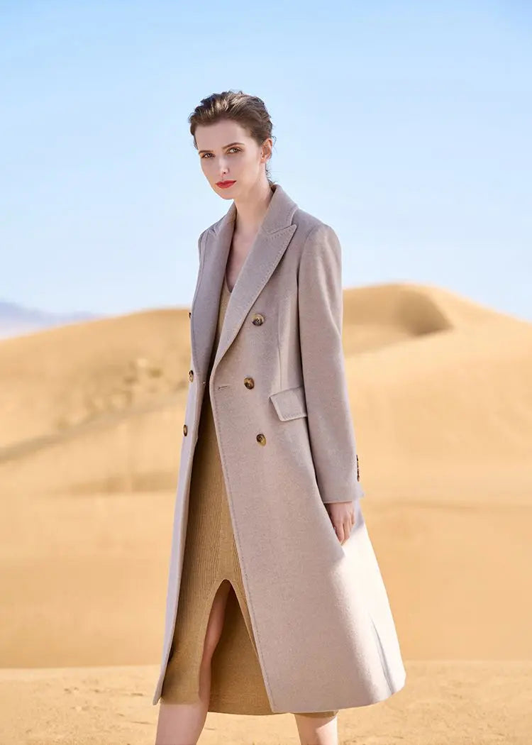 Valerie Double Breasted Long Wool Coat