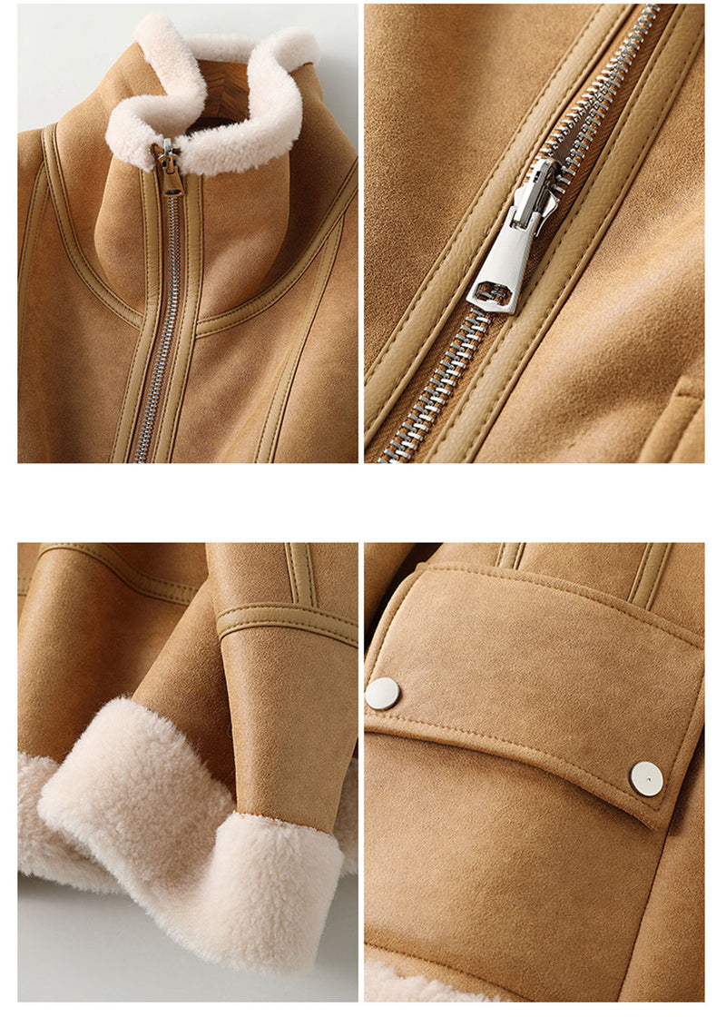 Camel Leather Coat