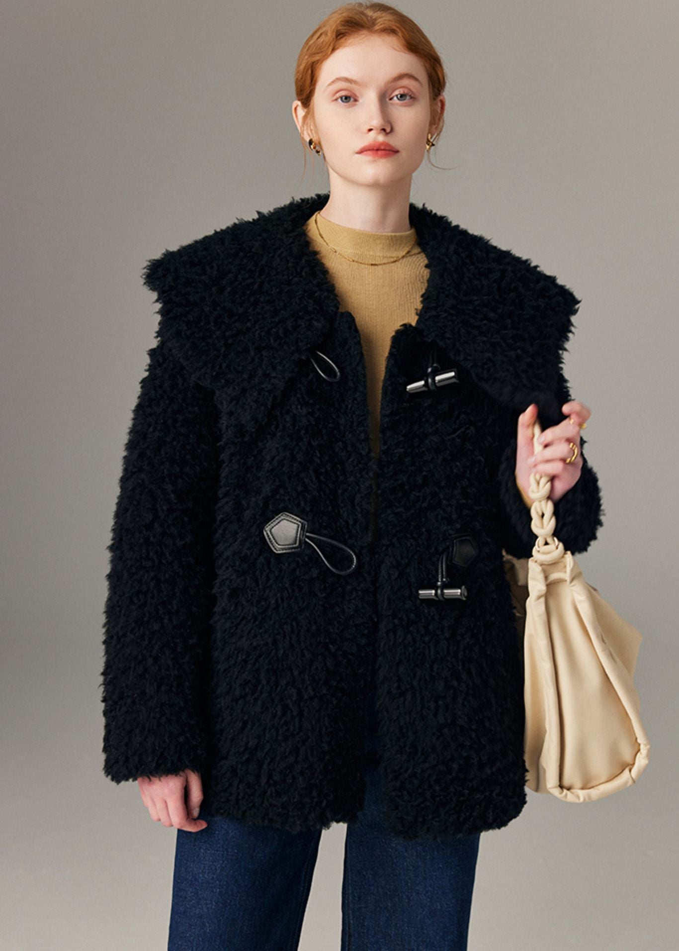 Big Spread Collar Wool Fur Coat – Vivian Seven